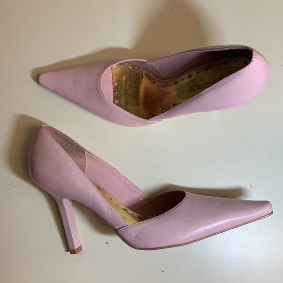 Womans pink heels size 6.5 BCB Girls leather - Picture 2 of 8
